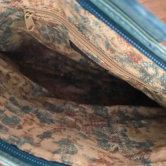 HOBO Turquoise Blue Leather Clutch Purse - Picture 3 of 6